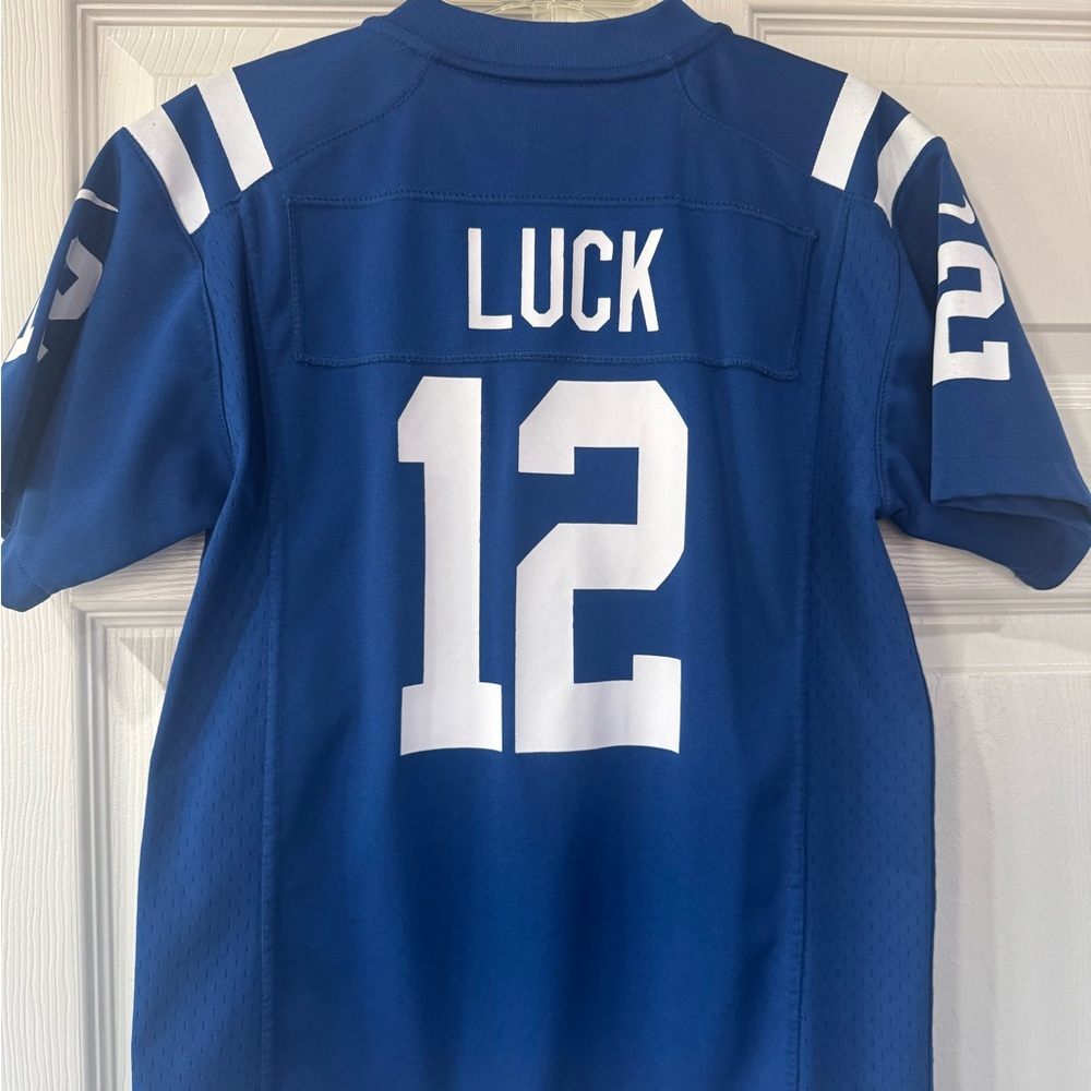 Andrew Luck Nike Kids Blue and White Football Jersey